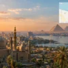 Reiseziel mit Lagekarte in Kairo, Afrika