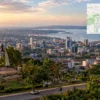 Reiseziel mit Lagekarte in Kampala, Afrika