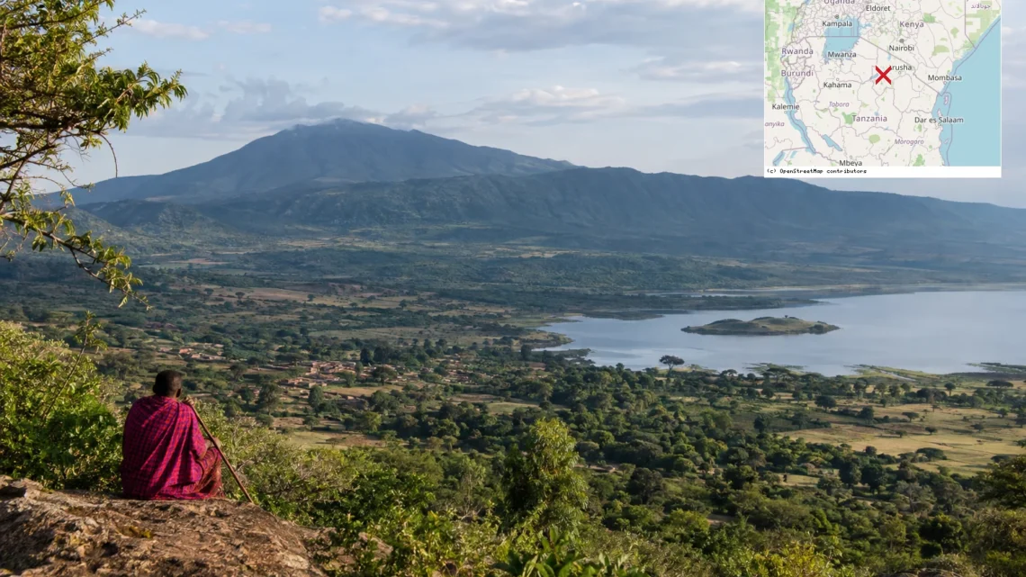 Reiseziel mit Lagekarte in Karatu, Afrika