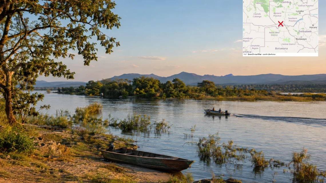 Reiseziel mit Lagekarte in Katima Mulilo, Afrika