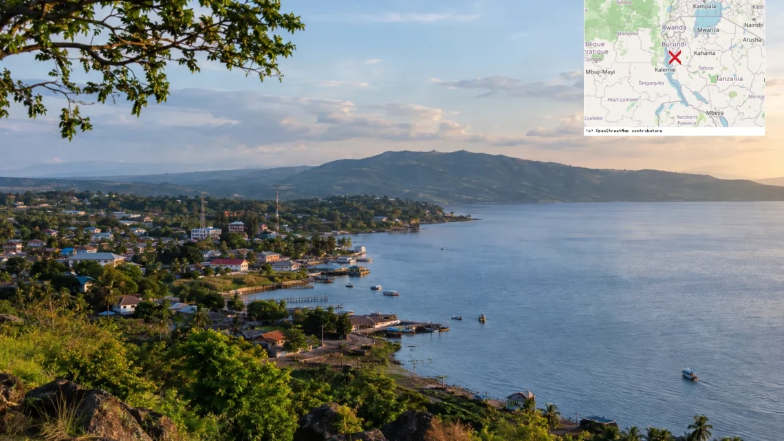 Reiseziel mit Lagekarte in Kigoma, Afrika