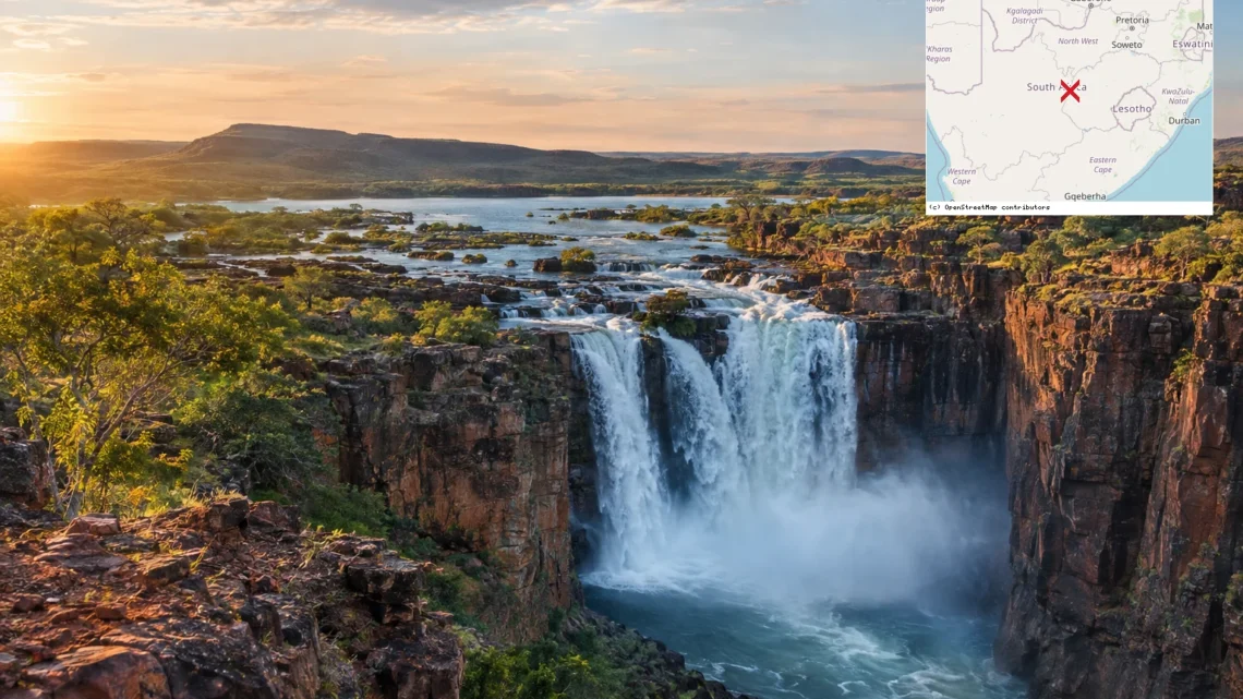 Reiseziel mit Lagekarte in Kimberley, Afrika