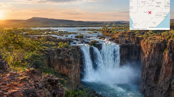 Reiseziel mit Lagekarte in Kimberley, Afrika