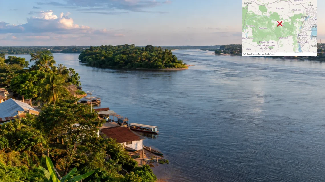 Reiseziel mit Lagekarte in Kisangani, Afrika