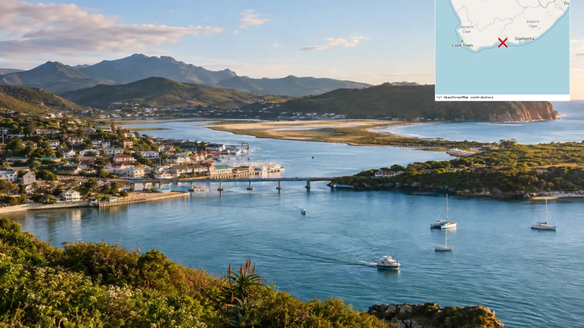 Reiseziel mit Lagekarte in Knysna, Afrika