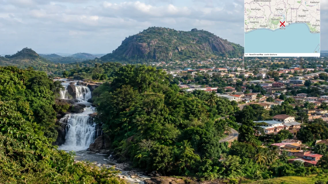 Reiseziel mit Lagekarte in Koforidua, Afrika