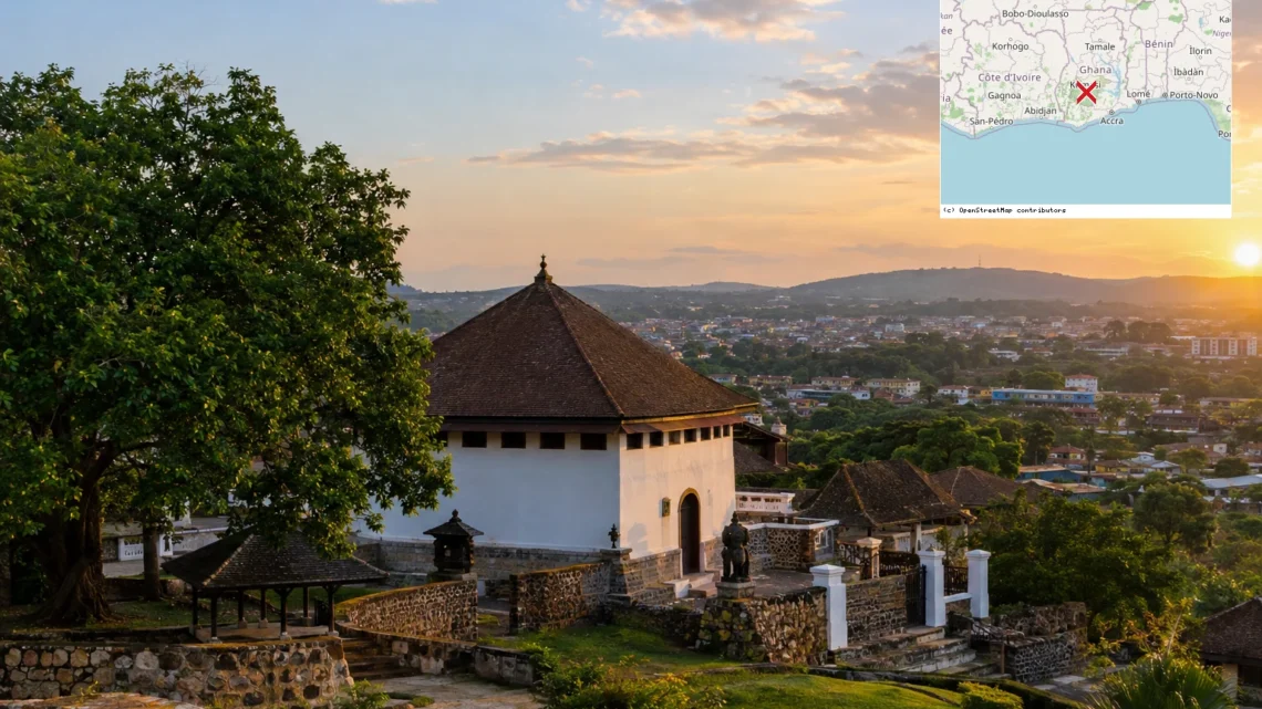Reiseziel mit Lagekarte in Kumasi, Afrika