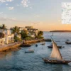 Reiseziel mit Lagekarte in Lamu, Afrika