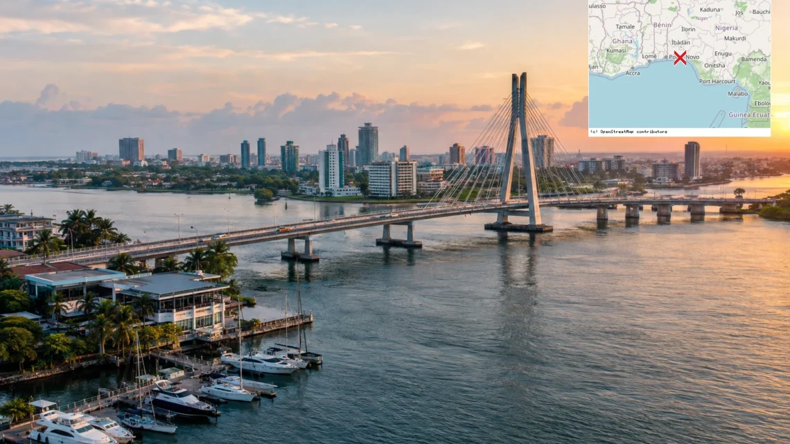 Reiseziel mit Lagekarte in Lekki, Afrika