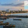 Reiseziel mit Lagekarte in Lomé, Afrika