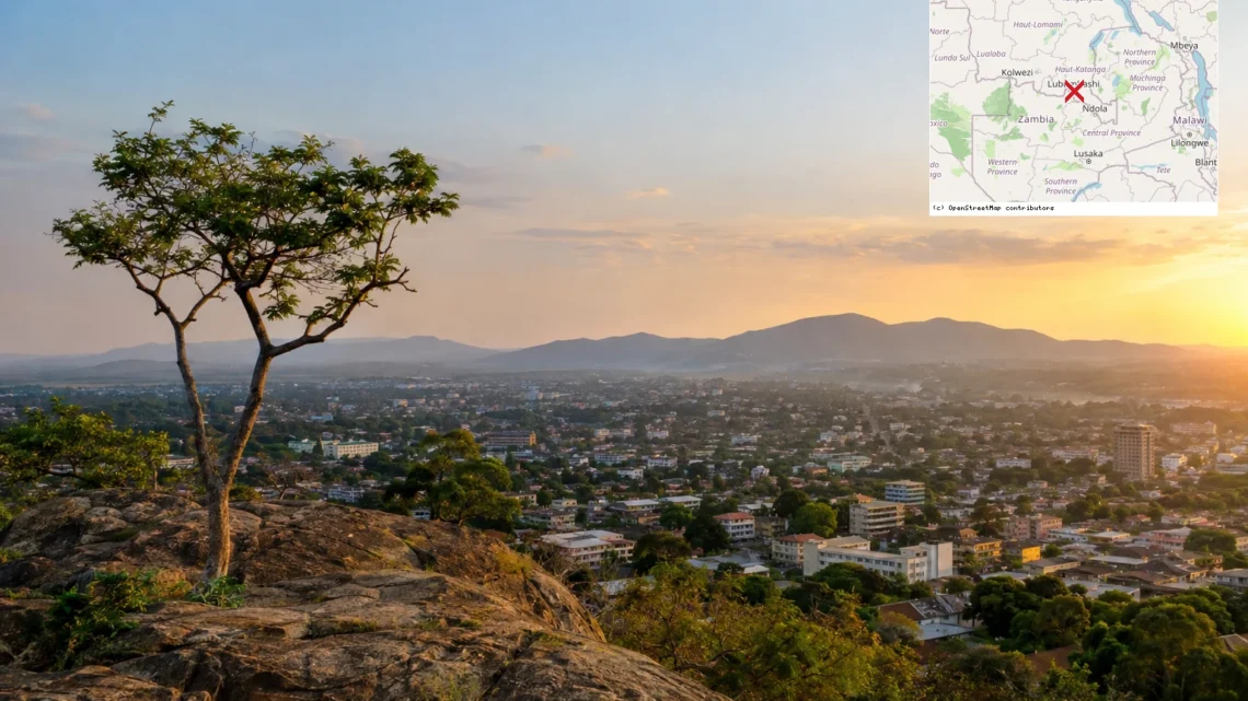 Reiseziel mit Lagekarte in Lubumbashi, Afrika