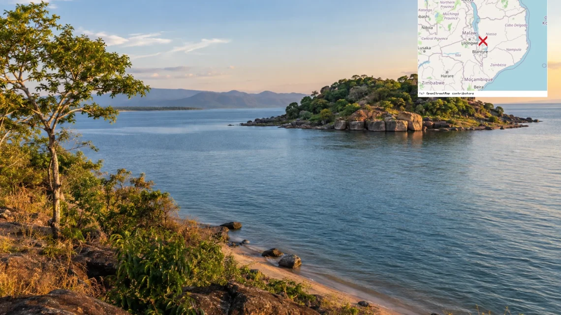 Reiseziel mit Lagekarte in Mangochi, Afrika