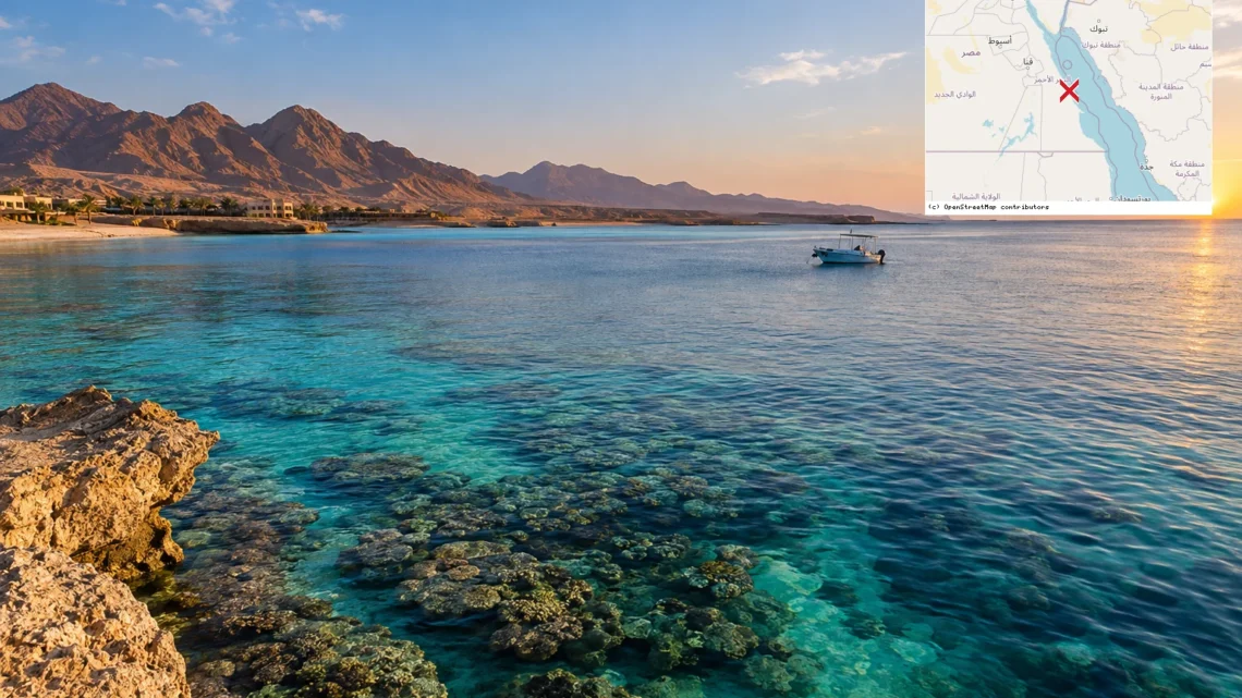 Reiseziel mit Lagekarte in Marsa Alam, Afrika
