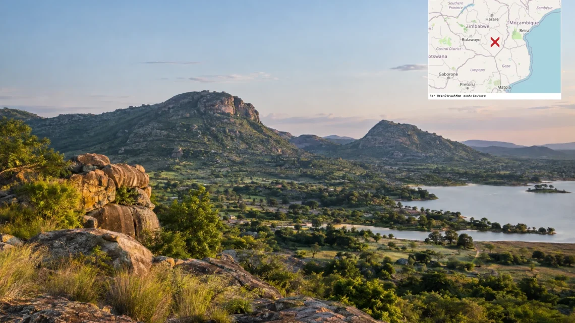 Reiseziel mit Lagekarte in Masvingo, Afrika