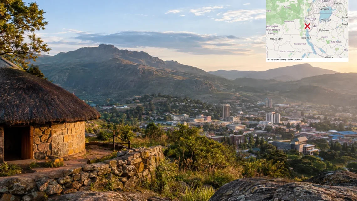 Reiseziel mit Lagekarte in Mbabane, Afrika