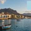 Reiseziel mit Lagekarte in Mindelo, Afrika