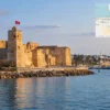 Reiseziel mit Lagekarte in Monastir, Afrika