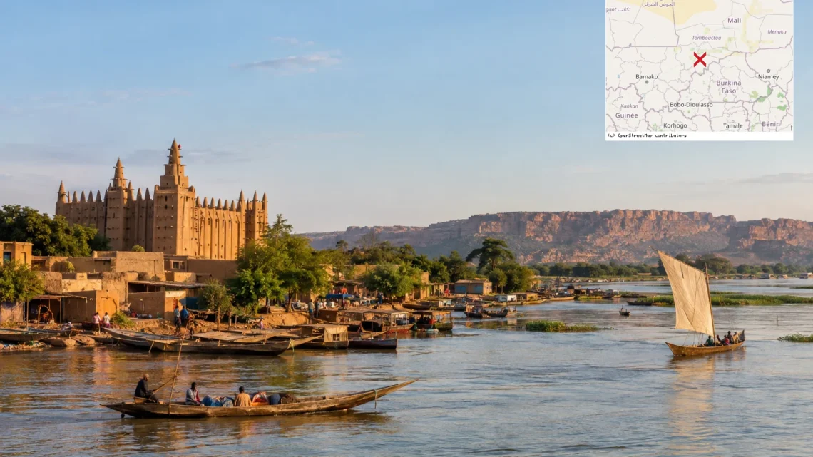 Reiseziel mit Lagekarte in Mopti, Afrika