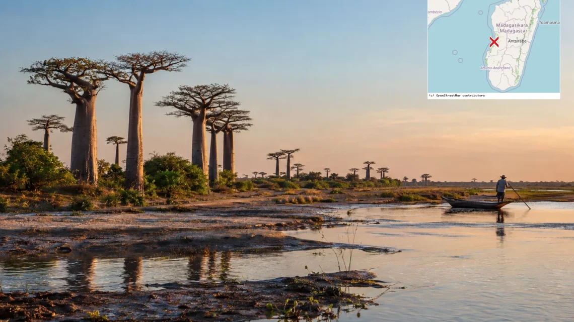 Reiseziel mit Lagekarte in Morondava, Afrika