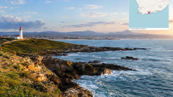 Reiseziel mit Lagekarte in Mossel Bay, Afrika