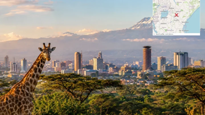 Reiseziel mit Lagekarte in Nairobi, Afrika