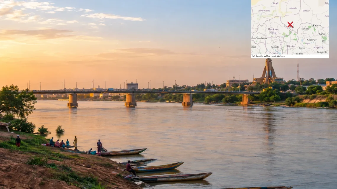 Reiseziel mit Lagekarte in Niamey, Afrika