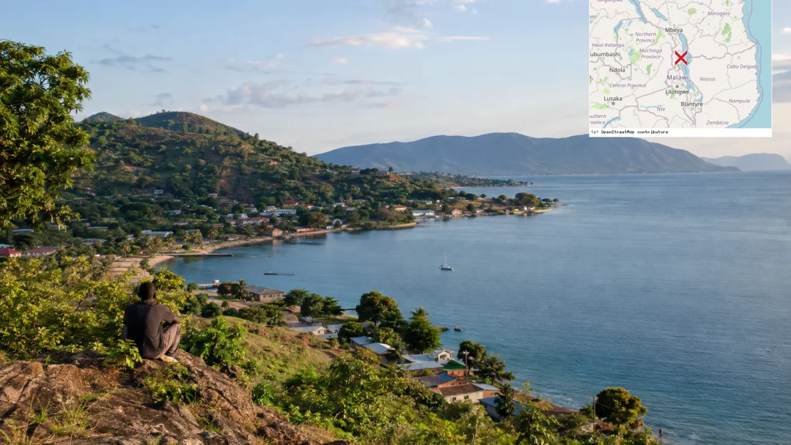 Reiseziel mit Lagekarte in Nkhata Bay, Afrika