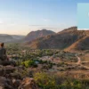 Reiseziel mit Lagekarte in Opuwo, Afrika