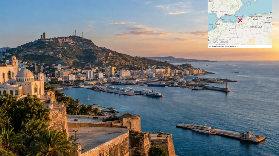 Reiseziel mit Lagekarte in Oran, Afrika