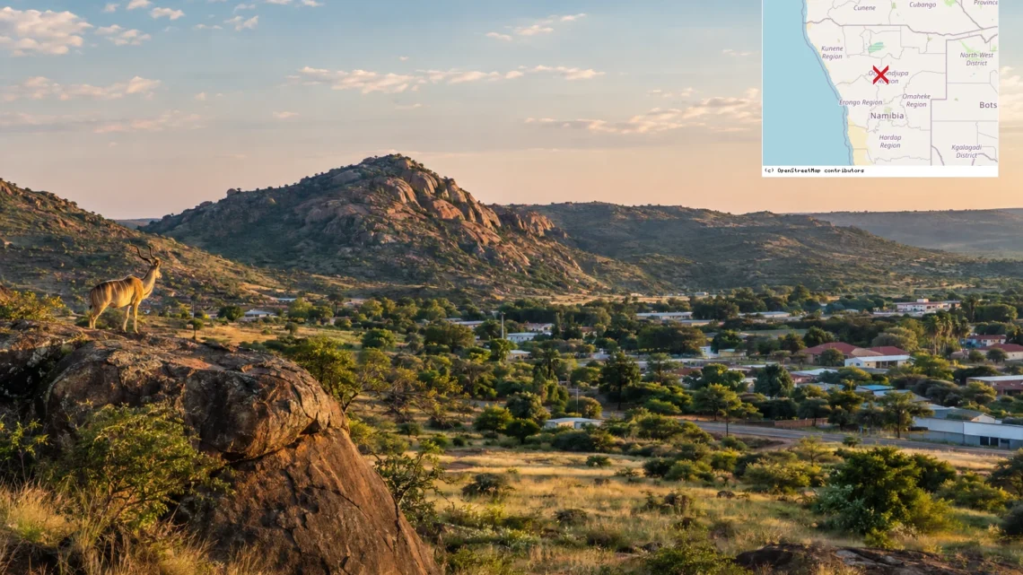 Reiseziel mit Lagekarte in Otjiwarongo, Afrika