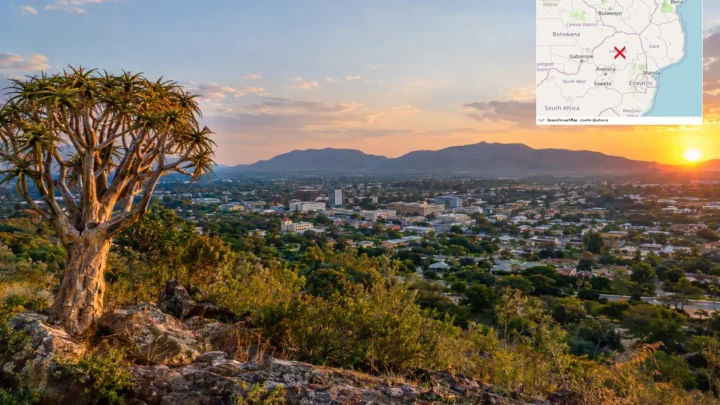 Reiseziel mit Lagekarte in Polokwane, Afrika
