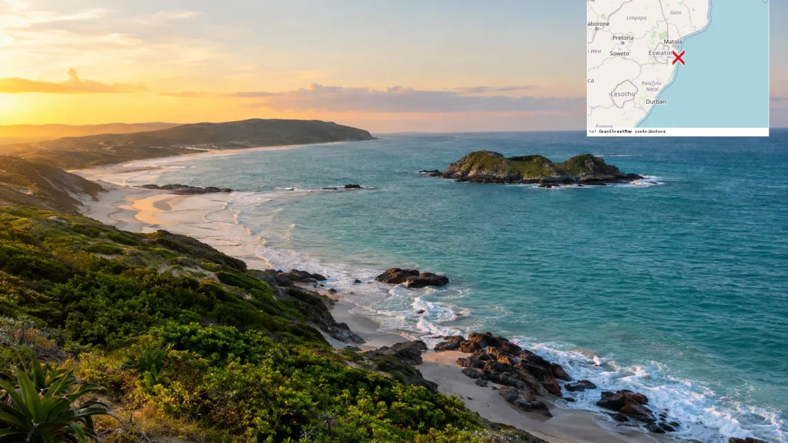 Reiseziel mit Lagekarte in Ponta do Ouro, Afrika