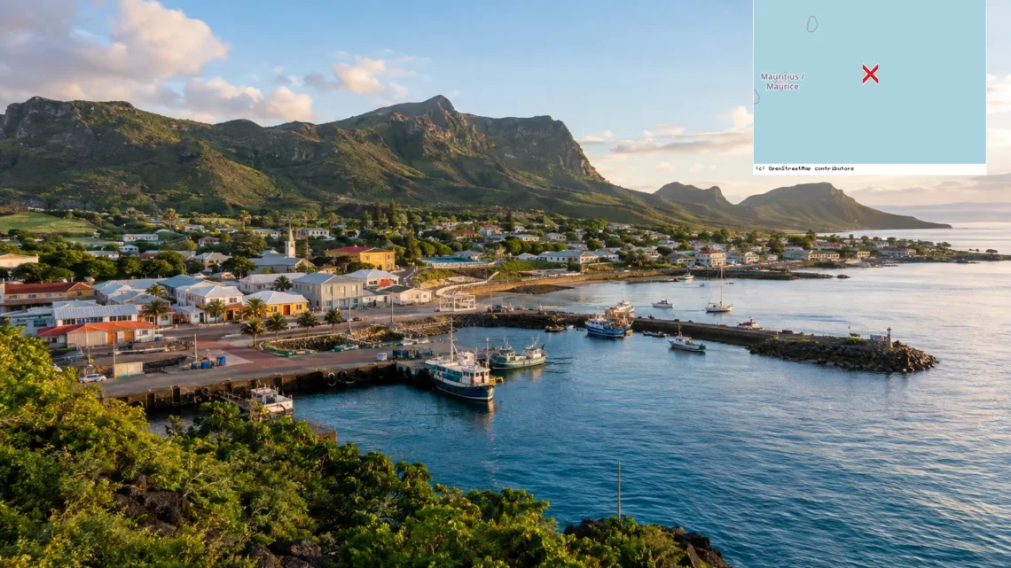 Reiseziel mit Lagekarte in Port Mathurin, Afrika