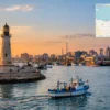 Reiseziel mit Lagekarte in Port Said, Afrika