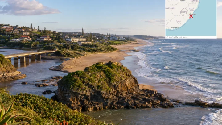 Reiseziel mit Lagekarte in Port Shepstone, Afrika