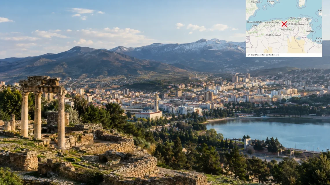 Reiseziel mit Lagekarte in Sétif, Afrika