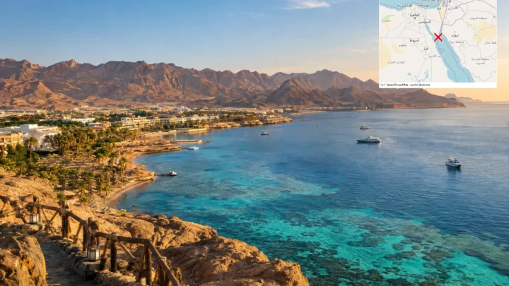 Reiseziel mit Lagekarte in Sharm el-Sheikh, Afrika