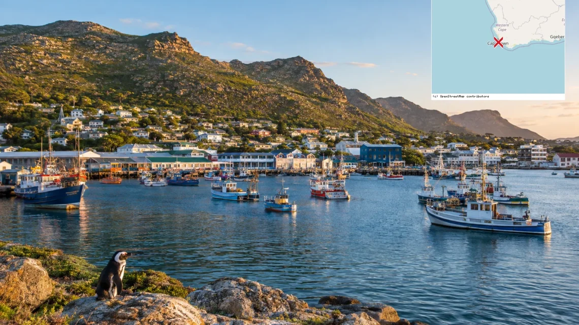 Reiseziel mit Lagekarte in Simon's Town, Afrika