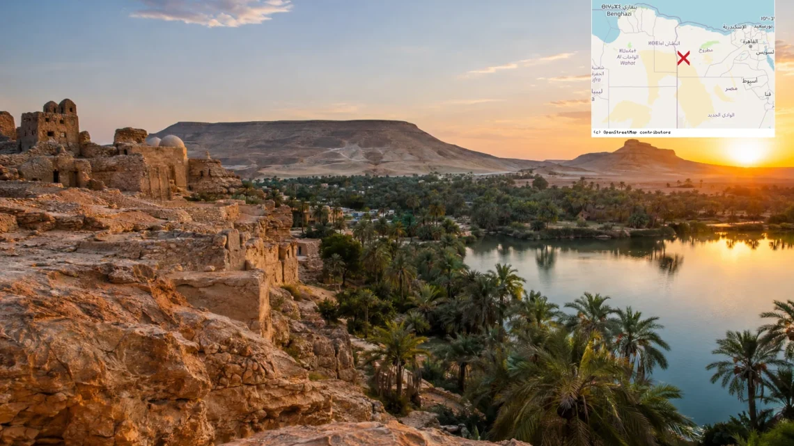 Reiseziel mit Lagekarte in Siwa, Afrika