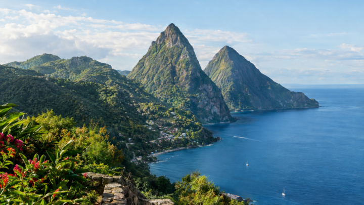 Reiseziel mit Lagekarte in St. Lucia, Afrika