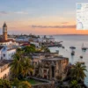 Reiseziel mit Lagekarte in Stone Town, Afrika