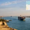 Reiseziel mit Lagekarte in Suez, Afrika