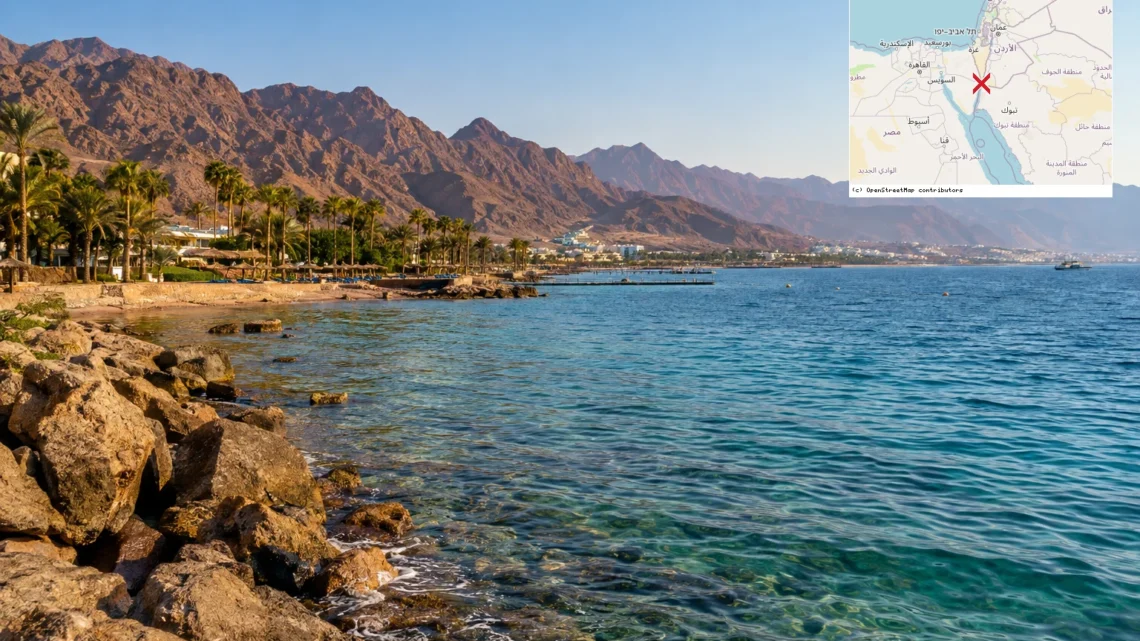 Reiseziel mit Lagekarte in Taba, Afrika