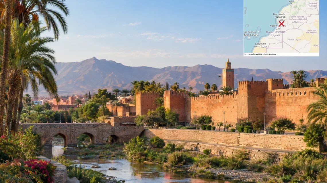 Reiseziel mit Lagekarte in Taroudant, Afrika