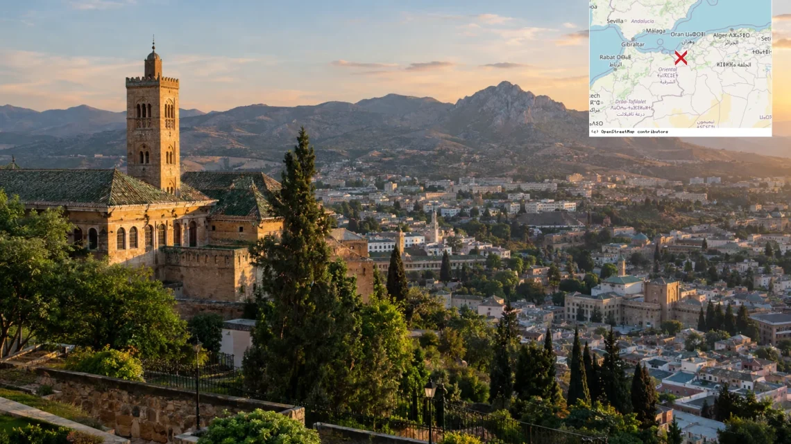 Reiseziel mit Lagekarte in Tlemcen, Afrika