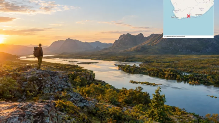 Reiseziel mit Lagekarte in Wilderness, Afrika