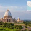 Reiseziel mit Lagekarte in Yamoussoukro, Afrika