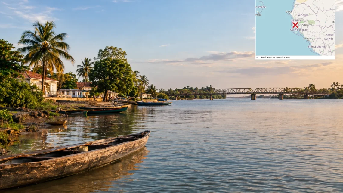 Reiseziel mit Lagekarte in Ziguinchor, Afrika