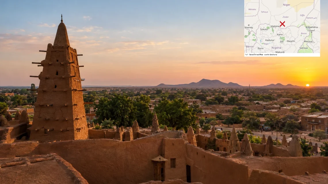 Reiseziel mit Lagekarte in Zinder, Afrika